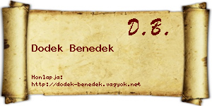 Dodek Benedek névjegykártya